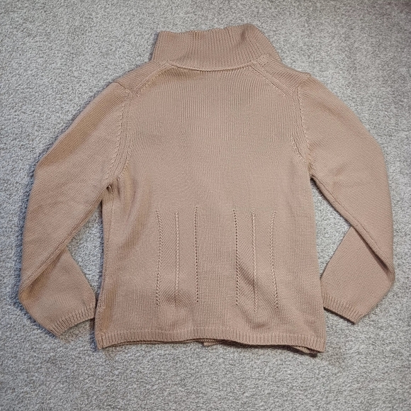 Hekla & Co Cardigan Sweater Women's XL Tan Merino Wool Preppy Academia Knit - Picture 2 of 8